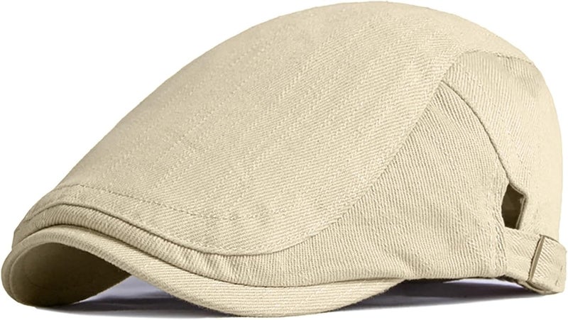 Xinveen Newsboy Hats for Men Flat Cap Cotton Adjustable Breathable Irish Cabbie Ivy Driving Hunting Hat - Image 1